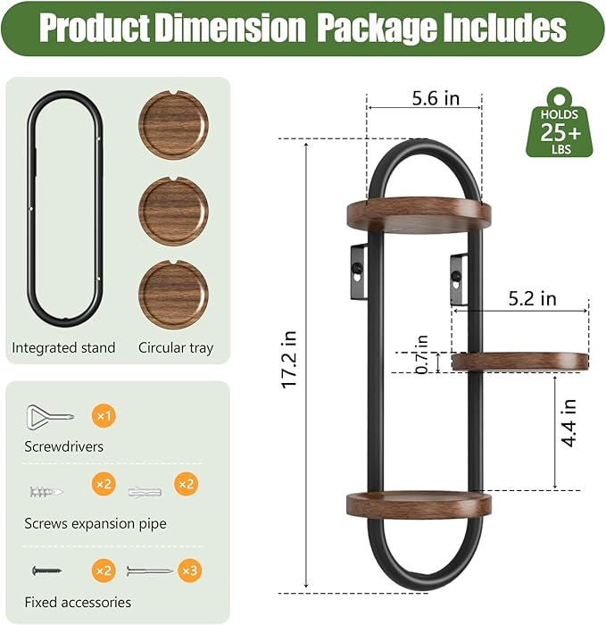 Wall Mounted Plant Stands Indoor Oval Plant Stand - 3 Tier Window Plant Shelf for Multiple Plants Space-Saving Corner Hanging Wall Stand for Small Spaces Planter Lover to Home Decor