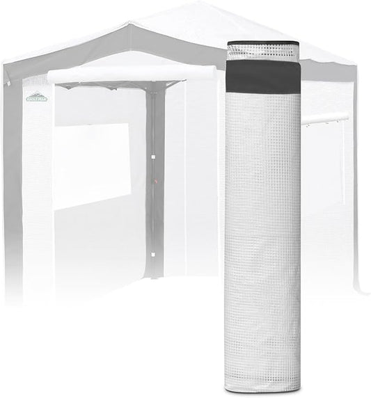 EAGLE PEAK Replacement Cover for 8x6 Pop up Greenhouse with Polyester Reinforced Corners, Front and Rear Roll-Up Zipper Entry Doors and 2 Roll-Up Side Windows (Frame Not Included), Gray/White