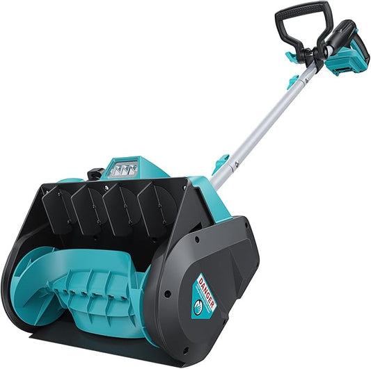 12-Inch Cordless Brushless Snow Shovel Compatible with Makita 18V Battery(Tool Only) Electric Snow Blower with 23ft Throwing Distance, Adjustable Chute, Smart Control, LED Light for Driveway, Patio