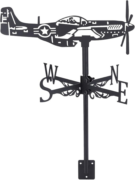SUPERDANT Weathervane Fighter Ornament Wind Vane Weathercock Metal Weather Vane for Garden Decor Farmhouse Decorative Outdoor Garden Wind Measuring Tool