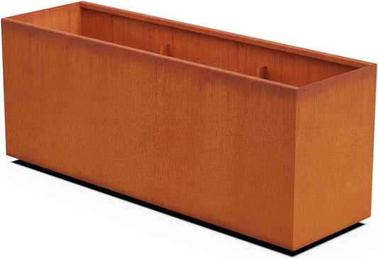 Large Rectangular Planters for Outdoor Plants – 60x18x24 Inch Corten Steel Planter, Extra Large Outdoor Planter Box for Modern Patio, Garden & Landscape Design