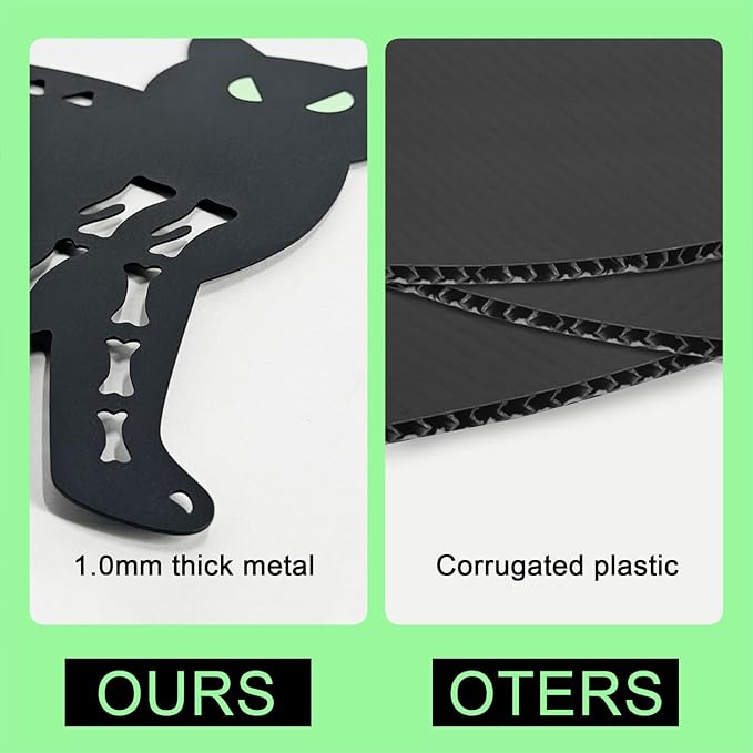 Halloween Decorations Outdoor,2 Pack Spooky Metal Black Cat Garden Stake,Outdoor Halloween Decorations