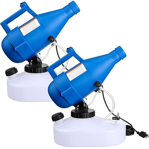 2 Pcs 4.5L (1.2 Gallon) Electric ULV Portable Fogger Sprayer Machine Capacity Fogger Machine Mist Cold Spraying Distance 30 ft for Home School Yard