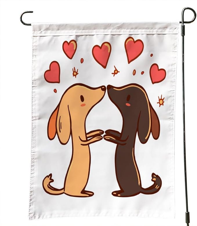 Loving dog Outdoor Garden Flag 12X18 Inches Double Sided Seasonal Garden Flag