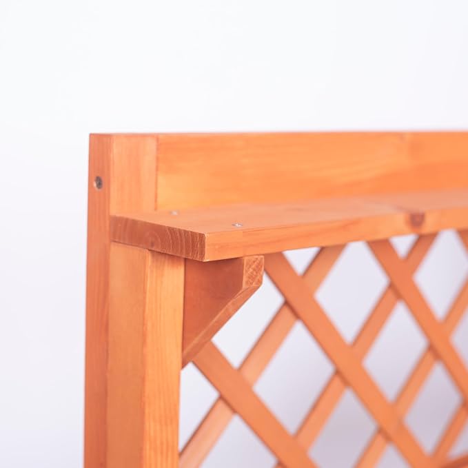 Outdoor Potting Bench & Wooden Gardening Work Station Planting Table with Metal Tabletop, Drawer, Storage, and Hooks