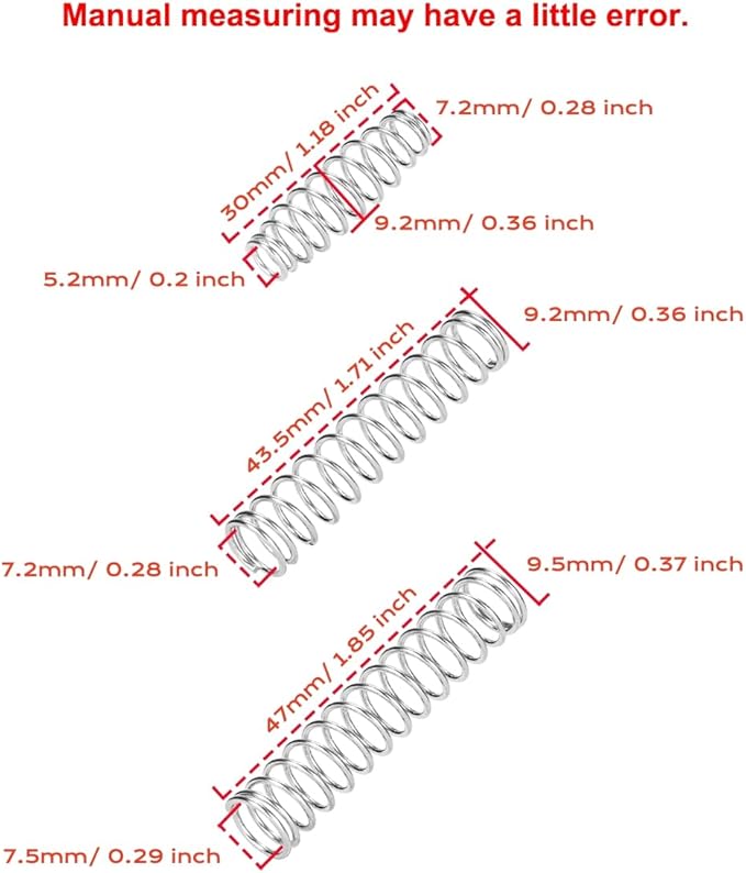 Replacement Springs for Pruners, Springs Suitable for The Multicolour 3 Pack Garden Pruning Shears Set selling on Amazon (15pcs springs mixed), Silver Tone