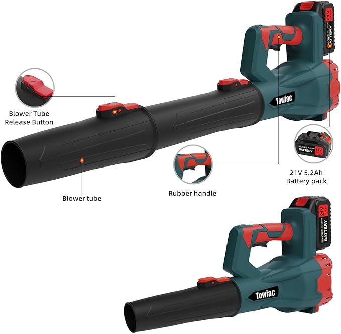 580CFM Cordless Leaf Blower, 6-Speed Electric Lawn Blower with 2x4.0Ah Battery & Charger, Lightweight Patio Cleaner for Leaves, Snow, and Debris
