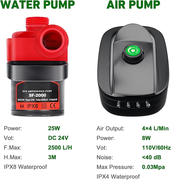 RDWC Hydroponics Grow System 4 Site + Reservoir, 7-Gallon Top Drip Recirculating Deep Water Culture Hydroponic Bucket System, Hydroponics Growing System Kit with Water Pump, Air Pump