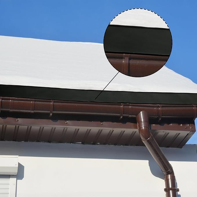 Baquler 2 Pieces 10 ft Snow and Ice Melting Mats Roof and Valley Heater Ice Dam Prevention Heated Outdoor Mats Electric Snow Melting Mats for Winter Snow Removal