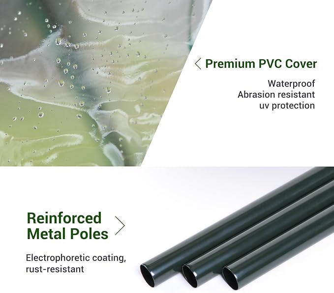 Ohuhu Tomato Greenhouse for Outdoors: Portable Lean to Green House Heavy Duty with Roll-Up Zippered Door, Tall Plastic Greenhouses for Outside Plants Growing Shed Tent for Backyard Transparent