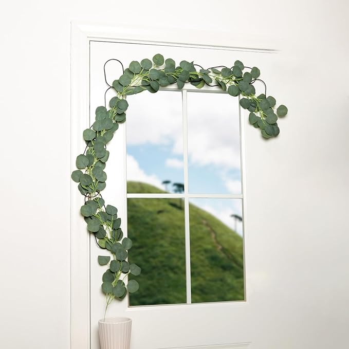 17PCS Chain Trellis-Metal Trellis Wall for Climbing Plants Outdoor - Pothos Plant Climber Support | Vine Trellis for Garden, House Accessories- Lattice Plant Support for Hanging Vines (Oval)