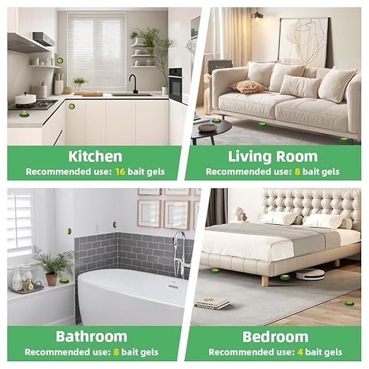 36 Pack Ant Killer Gel Bait, Long Lasting Indoor & Outdoor Ants Bait for Effective Ant Control, Safe & Easy to Use Pest Control for All Common Household Ants, Mess-Free Gel Stations