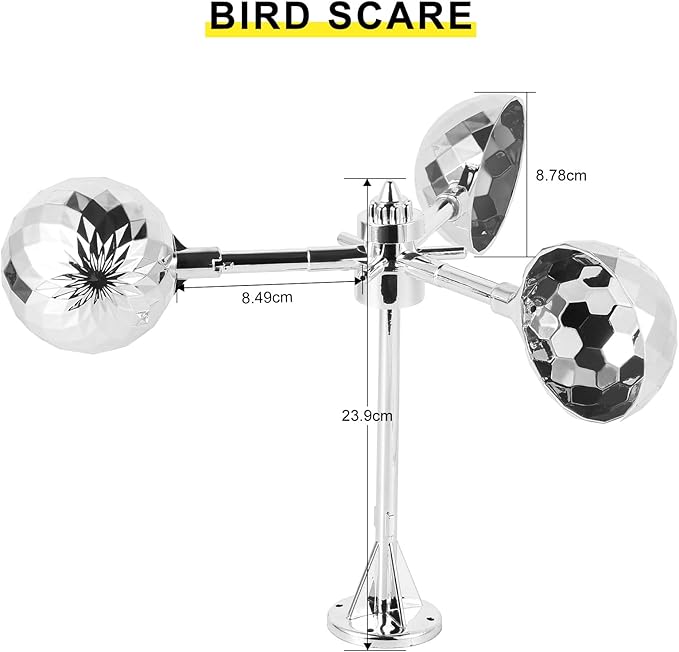Birds Reflect Deterrent Visual Bird Scarer Deterrent Devices Outdoor Bird Control for Seagull Pigeon Harmless Device to Keep Birds Away from Your Farm Boat (Silvery)