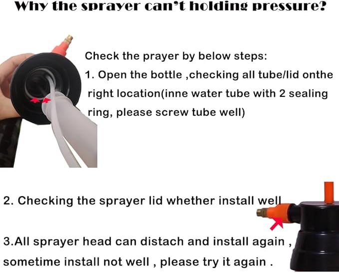 1/2 Gallon Handheld Pump Sprayer, 2 Pack Garden Pressure Sprayer with Adjustable Brass Nozzle, Multi-Purpose 75 Oz Water Spray Bottle Ideal for Watering, Fertilizing, Cleaning (White-2L)