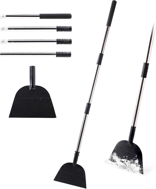 Yocada Snow Shovel ice Scraper Tool 66.3 inch Tall Long Handle Heavy Duty Snow Ice Remover Scraper Weed Removal Tool for Driveway Walkway Road Outdoor Garden Lawn