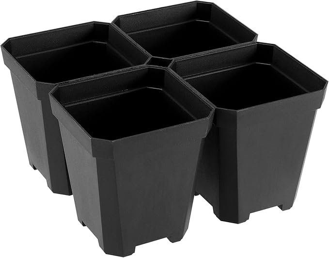 JOIKIT 120 Pack 3 Inch Black Square Nursery Pots, Plastic Plant Seedling Pot with Drainage Hole Saucers, Small Nursery Transplant Starter Planter for Indoor Outdoor Garden Office Balcony