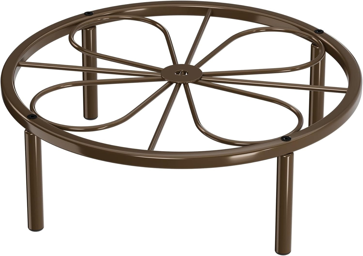 Brown Plant Stand Plant Holder - 10.24'' Short Plant Riser for Garden Courtyard, Heavy Duty Flower Stand for Multiple Plant Indoor or Outdoor.