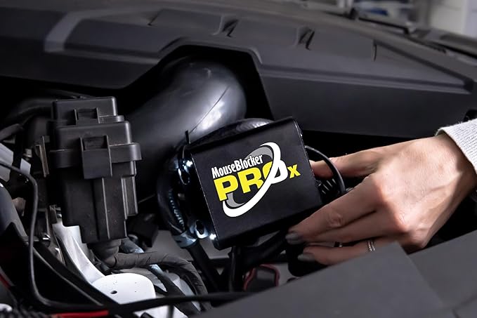 Mouse Blocker Prox 12Volt High Powered Ultrasonic Mouse and Rodent Deterrent with with an Eviction Mode and Dual Strobing LEDs for Your Vehicle