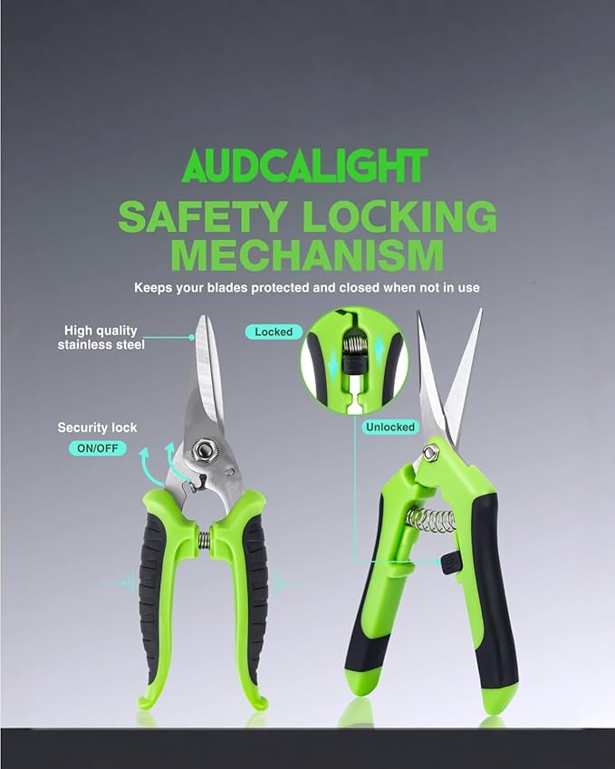 4-Pack Bypass Pruning Shears, Titanium Steel Blade,With Gardening Gloves,Shears Stainless, Ergonomic Hand Pruning Shears for Trees, Plants (Shears Gardening Tool Kit)