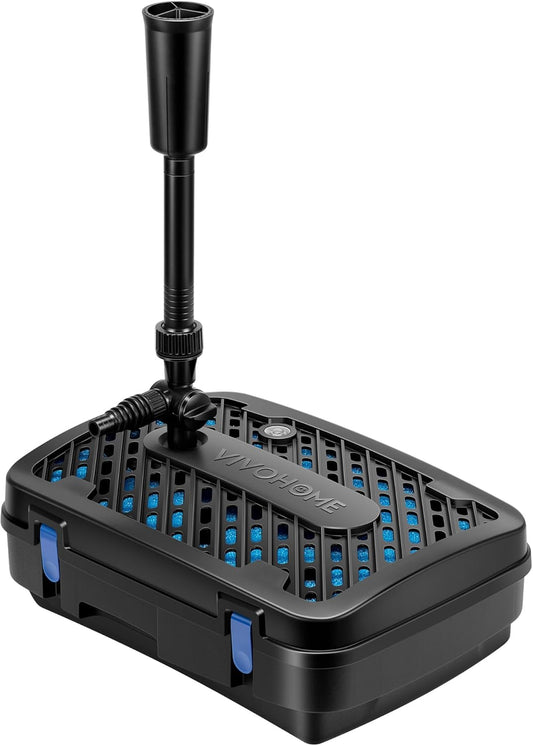 VIVOHOME All-in-One Pond Filter Fountain System Kits, 790 GPH Submersible Water Pump for Ponds up to 1320 Gallons
