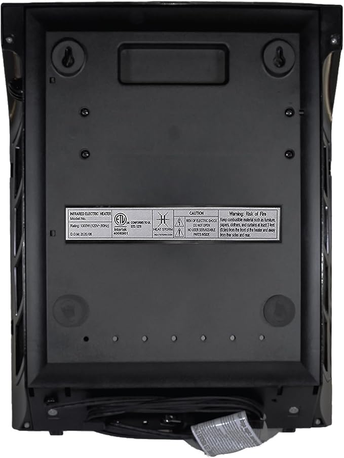 Heat Storm Deluxe Space 1000 Watt Infrared Wall Mount Electric Heater, White