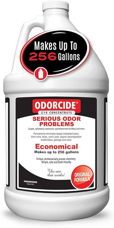 Odorcide Odor Eliminator Concentrate: Odor Eliminator for Strong Odor on Carpets, Hardwood & More - Smoke, Sweat & Pet Odor Eliminator for Home w/Non-Enzymatic Formula, 1 Gallon