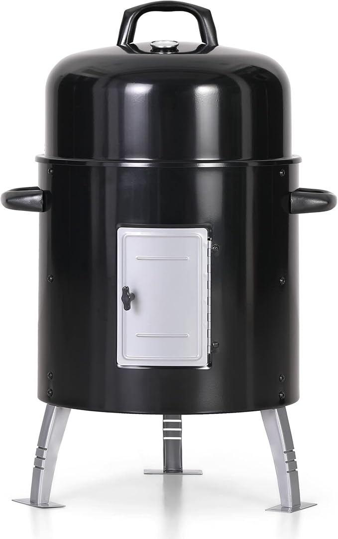 Captiva Designs 17-Inch Outdoor Vertical Smoker, Wood Chunks Smoker with Thermometer for Outdoor Cooking,Grilling,Picnic,Camping and Party