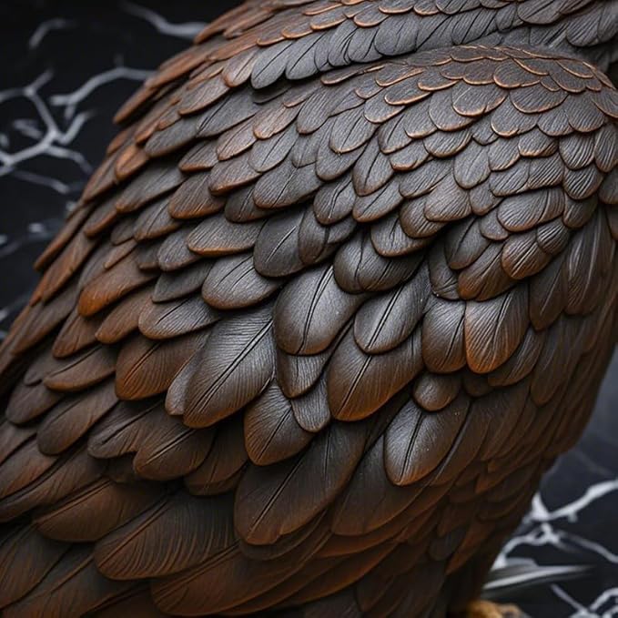 Bald Eagle Statue Outdoor - Large American Eagle Figurine for Garden, Yard, and Outside Decor | Majestic Realistic Hand-Painted Resin Sculpture, 24.4-Inch