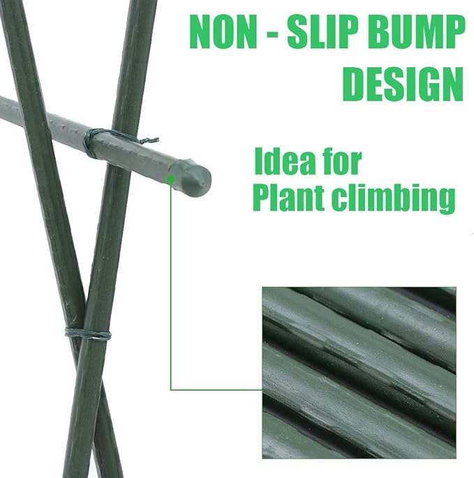 Mininfa Steel Plant Stakes 3 Feet, Plastic Coated Metal Garden Stakes Supports Climbing for Tomatoes, Trees, Beans, 25 Pack