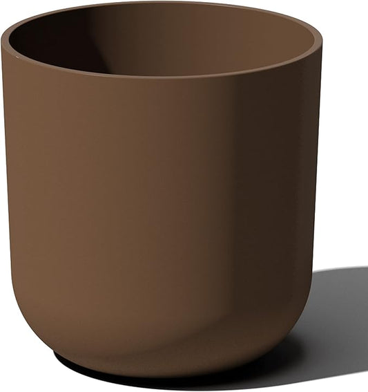 Veradek Round Lima Planter Pots for Indoor/Outdoor Garden Use | Made from Plastic & Concrete w/Drainage Holes | Modern Décor for Tall Plants, Flowers, Trees