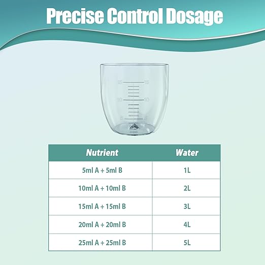 Hydroponics Nutrients (1000ml in Total), All Purpose Plant Food A & B, Hydroponics Supplies, Fertilizer for All Plants and Media, Hydroponics System Accessories for Vegetables Fruits Flowers Thrive