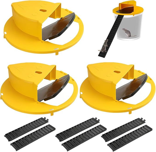 Mouse Trap Bucket Flip Lid Indoor Outdoor,Humane,Auto Reset 5 Gallon Bucket Compatible