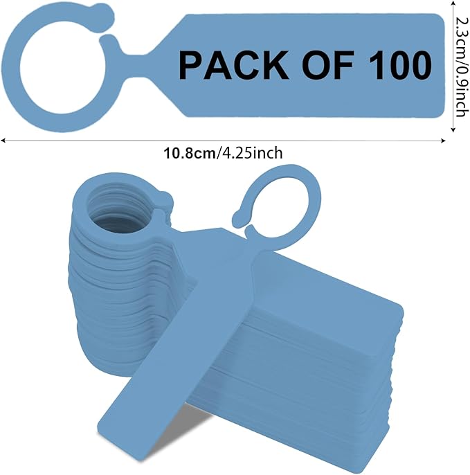 Plant Labels Yuanling 100Pcs Plastic Waterproof Plant Tree Tags Nursery Garden Markers for Indoor Outdoor Gardening Plants Vegetables Flowers Potted (Blue Color with 1 Marker Pen)