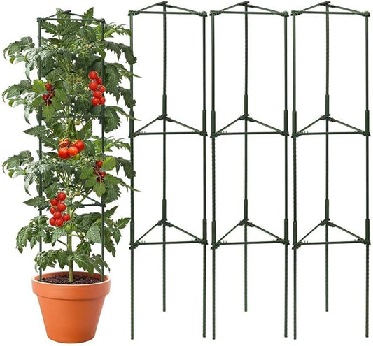 3 Package up to 48in Tomato cage Garden Grid Plant Support Posts with Adjustable Tomato cage Vegetable Grid (3pack)