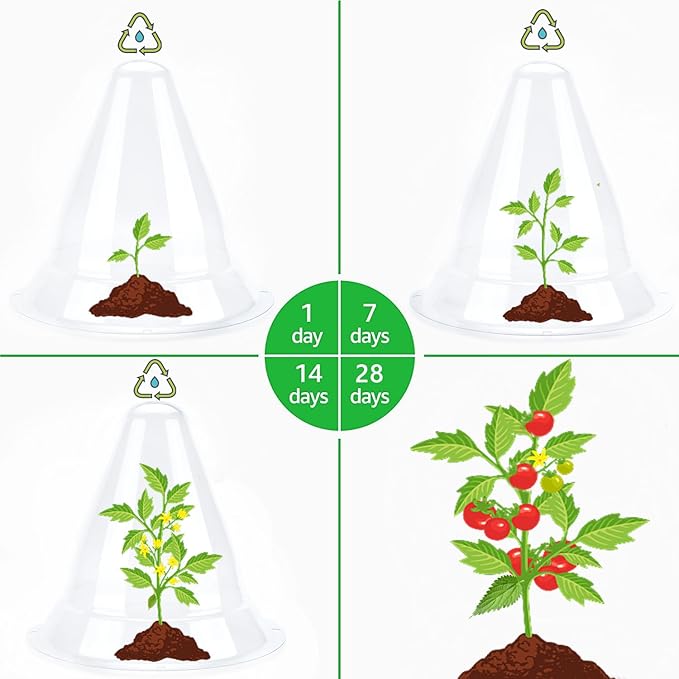 【20 Pieces】 Garden Cloches for Plants, Large Plant Covers Plant Protectors Transparent Bell Jar Cloches to Protect Plants from Birds, Slugs, Frost, Freeze Weather, 10.6" D x 9.5" H, Transparent