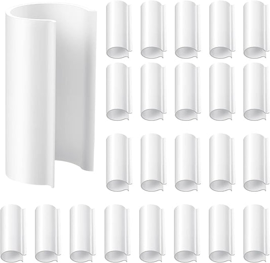 Jetec 32 Pcs PVC Pipe Clips Pool Cover Clamps for Above Ground Pool Greenhouses, Row Covers, Garden, Shelters, Bird Protection, 2.4 Inch Long(for 1 Inch PVC Pipe,White)