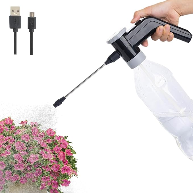 electric sprayer, watering can，garden sprayer you may never have seen, Cola bottle for direct use, USB fast charging with adjustable spout for gardening, Yard, Cleaning
