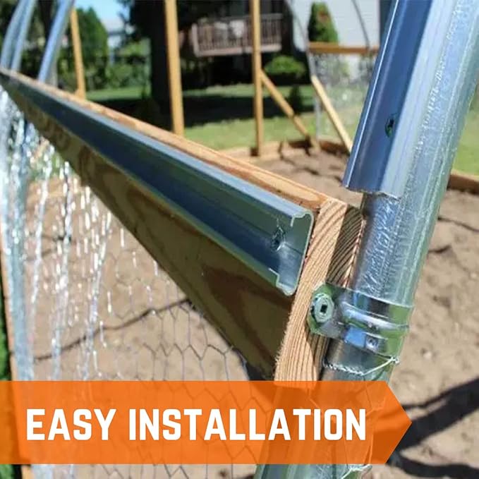 Farm Plastic Supply - Spring Wire & Lock Channel - (25 Pack) - Steel 6.5 ft Spring Lock Track & U-Channel Bundle for Greenhouse Plastic Polyethylene Film or Shade Cloth