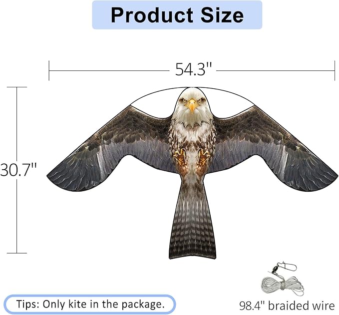 eyijklzo Bird Scarer Flying Kite Crops Farm Flying Bird Hawk Flying Kite