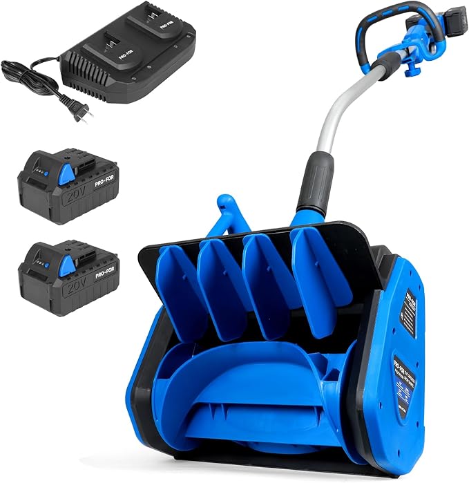 40V Cordless Snow Shovel, 13.5-Inch Battery Snow Blower Electric with Adjustable Directional Plate, 2×20V/4.0Ah Lithium Batteries and Quick Dual-Port Charger Included