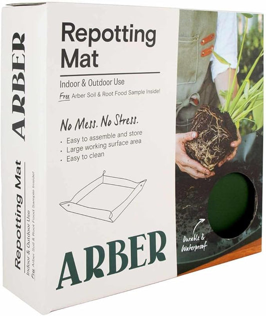 ARBER Repotting Mat – 30" x 30" Repotting Mat for Indoor Plants – Waterproof Planting Mat for Potting, Indoor Succulent, Gardening, Pruning, Soil Mixing – Plant Mat for Mess Control