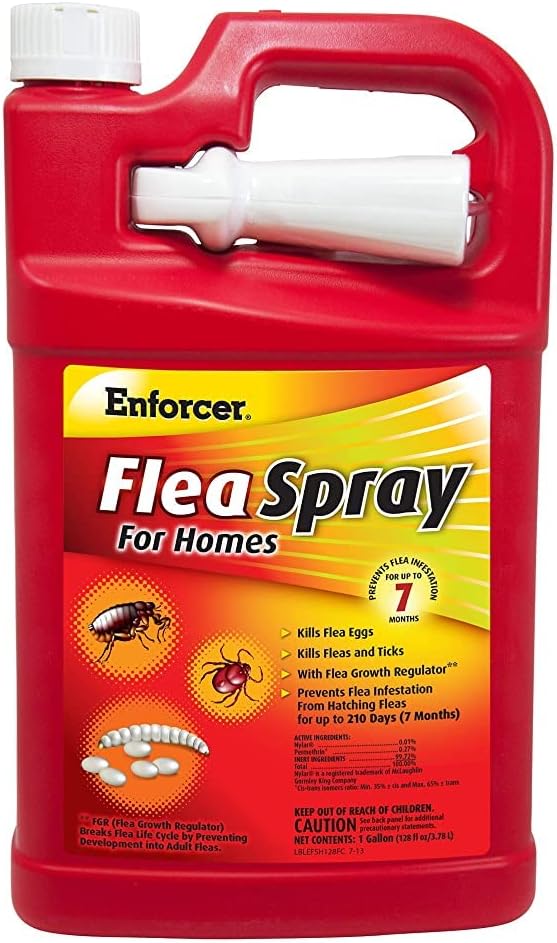 Enforcer Flea Spray for Homes - 1 Galllon (Case of 4) - EFSH128 - Prevents Infestation for up to 7 Months from Hatching Fleas