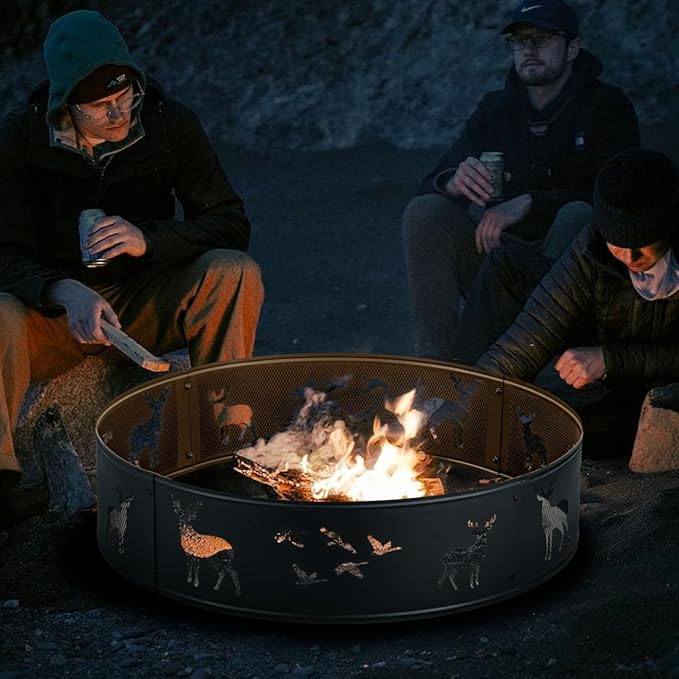 Fire Ring,Firepit Ring for Camping, Wood Burning Fire Pit for Outside,Yard,Garden,Outdoor Fireplace
