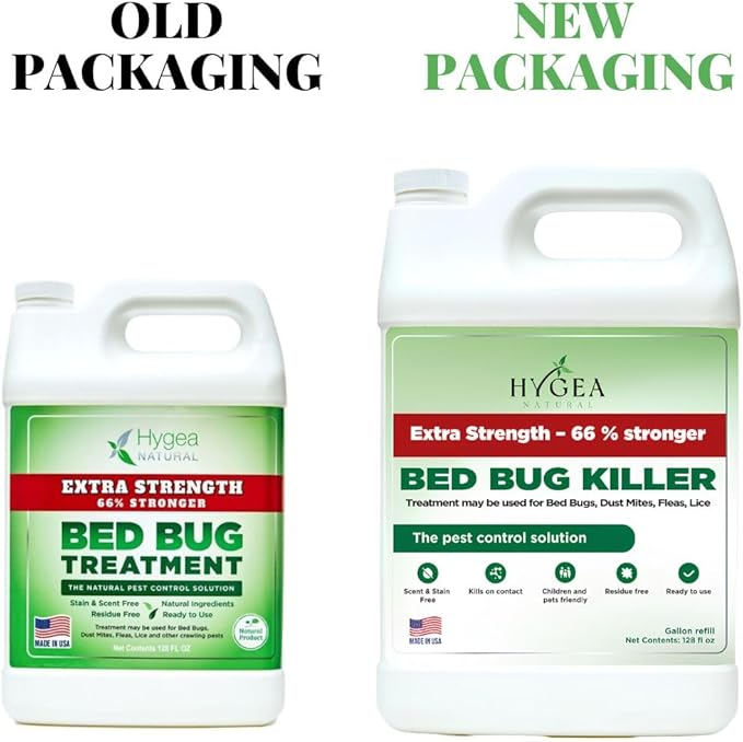 Extra Strength Bed Bug & Mite Spray- Child & Pet friendly - Stain & Odor Free - 66% Stronger Natural Formula (128 oz)