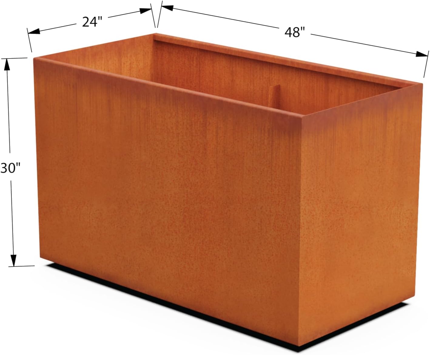 Extra Large Rectangular Planters for Outdoor Plants – 48x24x30 Inch Corten Steel Planter, Heavy Duty Large Outdoor Planter Box for Garden & Patio, Weathering Steel Metal Planter Rectangle