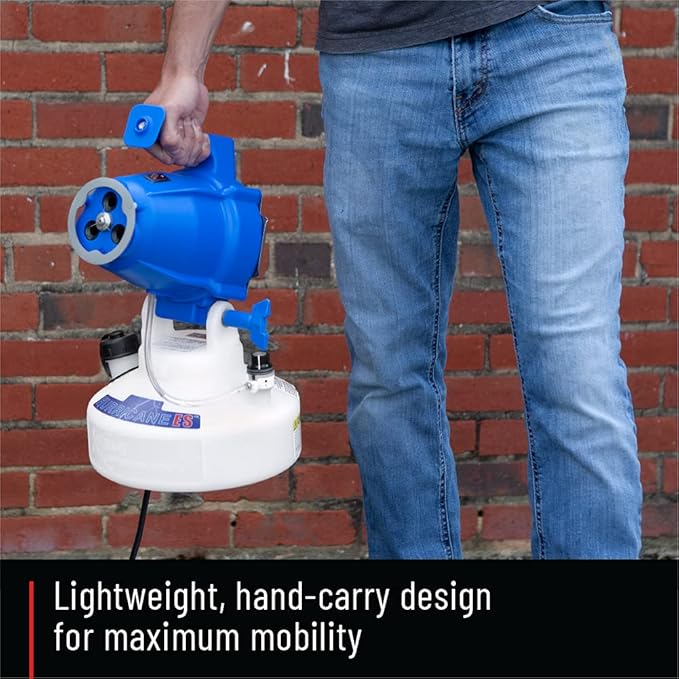 Hurricane ES Electrostatic Corded ULV Hand Carry 1-Gallon Fogger Adjustable Particle Size 10-50 Microns