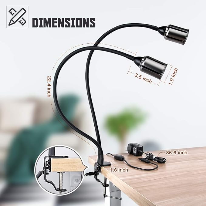 Relassy LED Grow Light for Indoor Plants 75W Sunlike Full Spectrum Indoor Grow Light Plants - 3/6/12H Auto On/Off Timer Grow Lamp - 4 Dimmable Indoor Plants Light - 22.5 Inch Longer Gooseneck