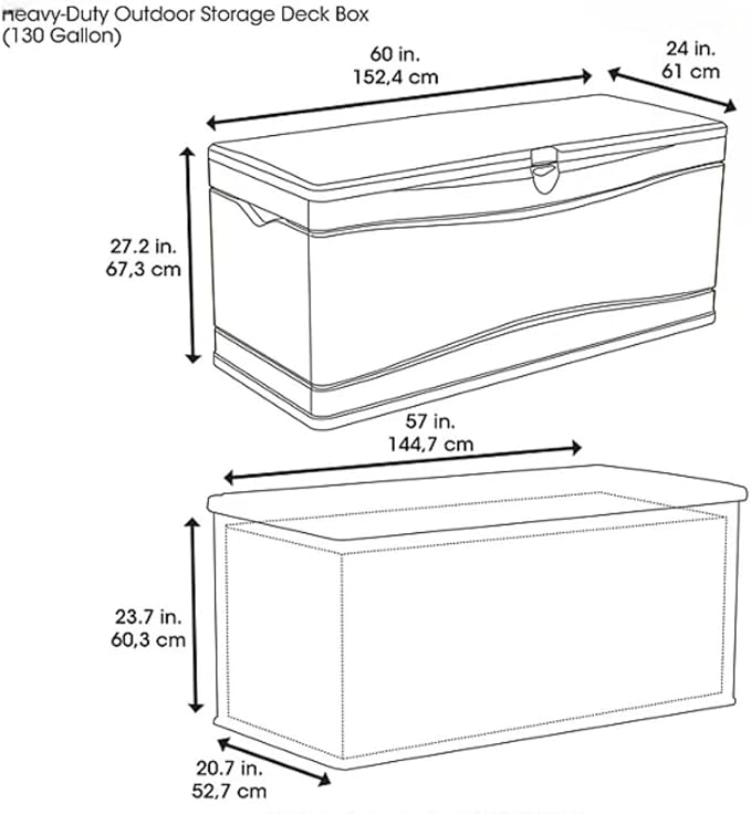 Heavy-Duty Outdoor Storage Deck Box, 130 Gallon Capacity, Weather-Resistant (Desert Sand/Brown)