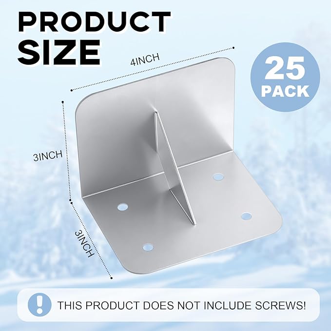 Taiyin 25 Pcs Snow Guards Stainless Steel Roofs Snow Stops 4 x 3 x 3 Inch Metal Prevent Ice Sliding Stop Buildup for Metal Roofs Steel Roof Winter Supplies, No Screws or Adhesives Included