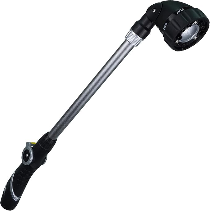 Thumb Control Watering Wand with Rotating Head Heavy Duty 22 Inch Ergonomic Sprayer Wand Adjustable Spray Garden Hose Nozzles Hanging Basket Wand with Flow Control, No Assembly Required Wand